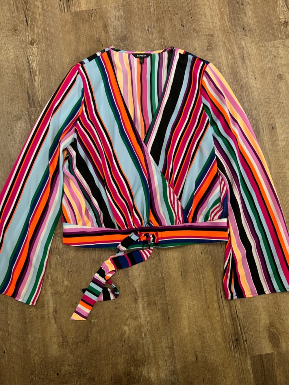Express Vibrant Multicolor Striped lightweight top